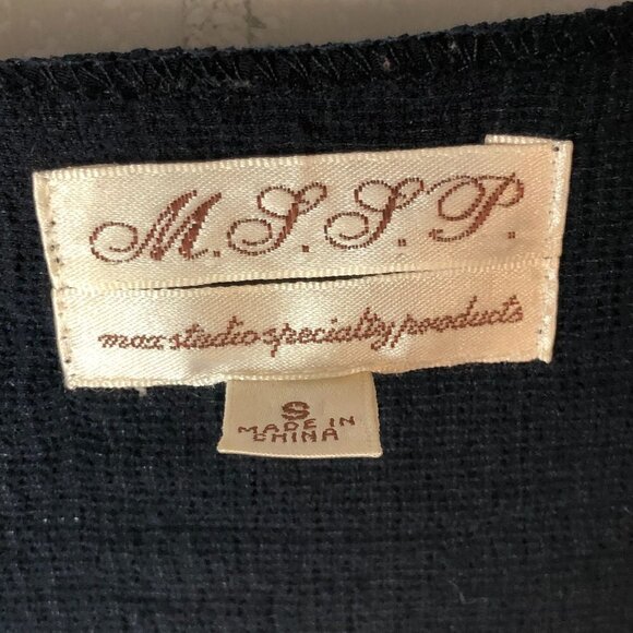 Max Studio M.S.S.P Stephanie Dress Sleeveless Blue & Silver Pleated Size S - Picture 3 of 6